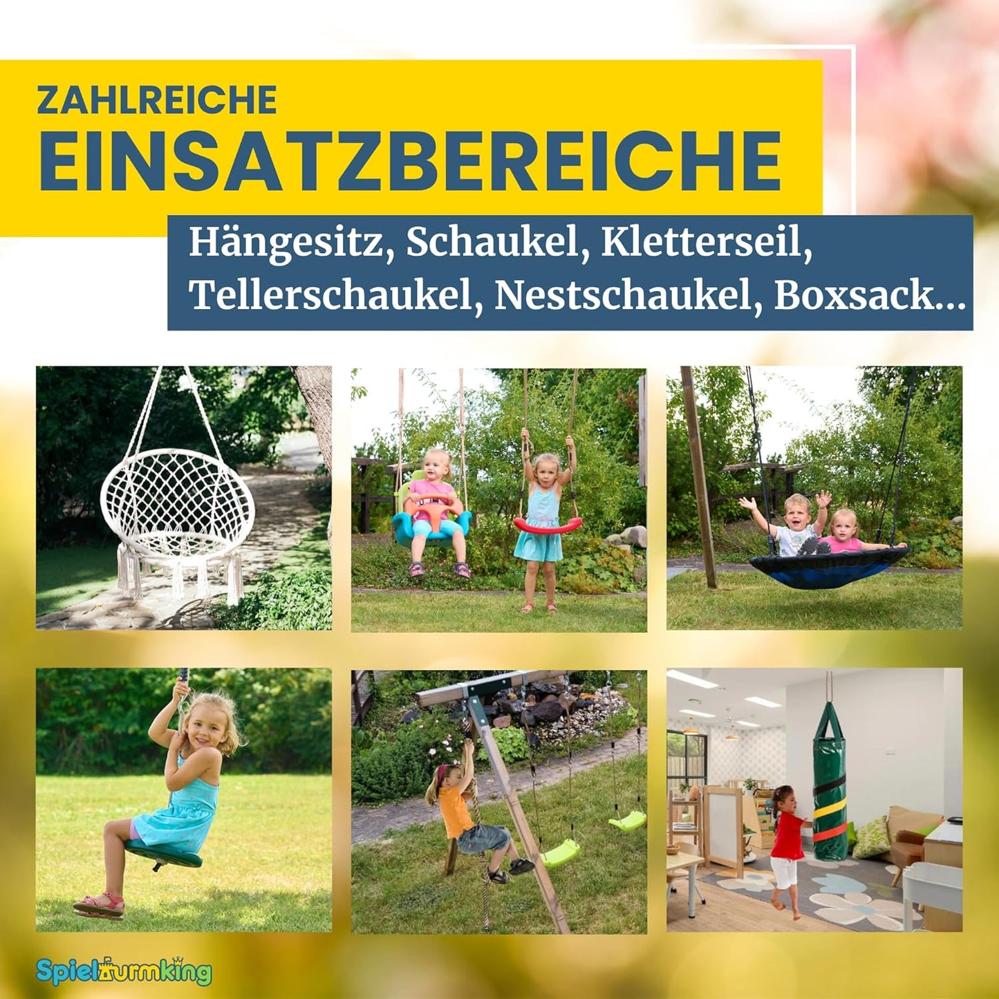 Schaukelhaken-Set, 2 Stück, Gelb Verzinkt