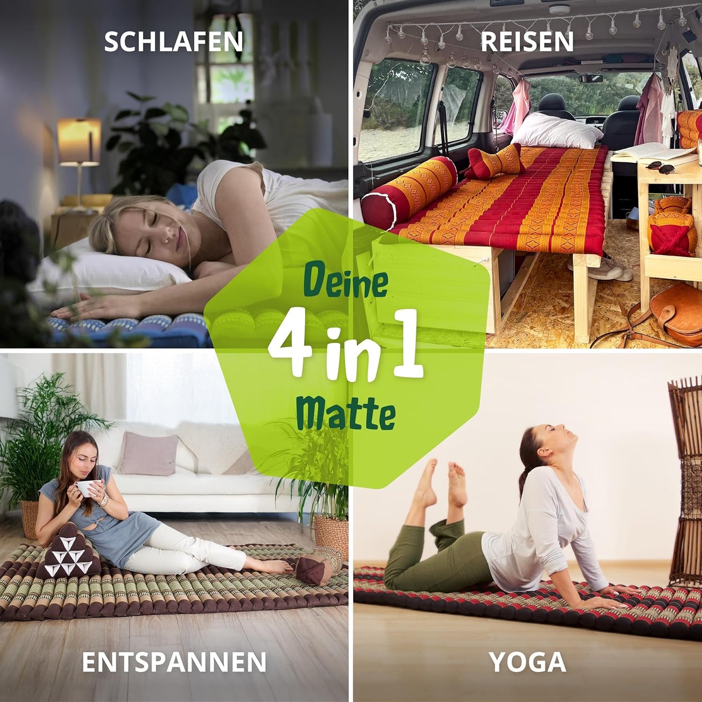 Rollmatte Rollmatratze für Gäste und Reisen 200x110cm, L (200 x 110 cm) Braun/Elefanten