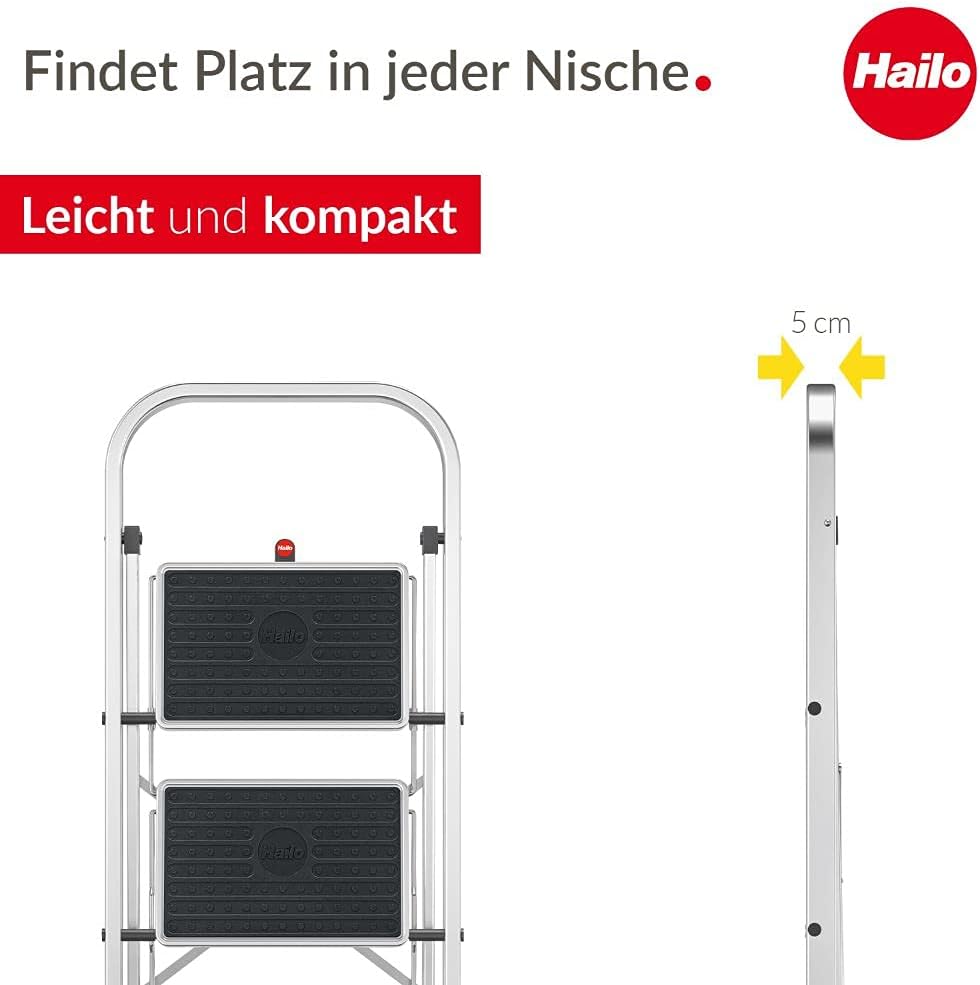 K70 Alu-Klapptritt-Leiter, 3 Stufen Silber
