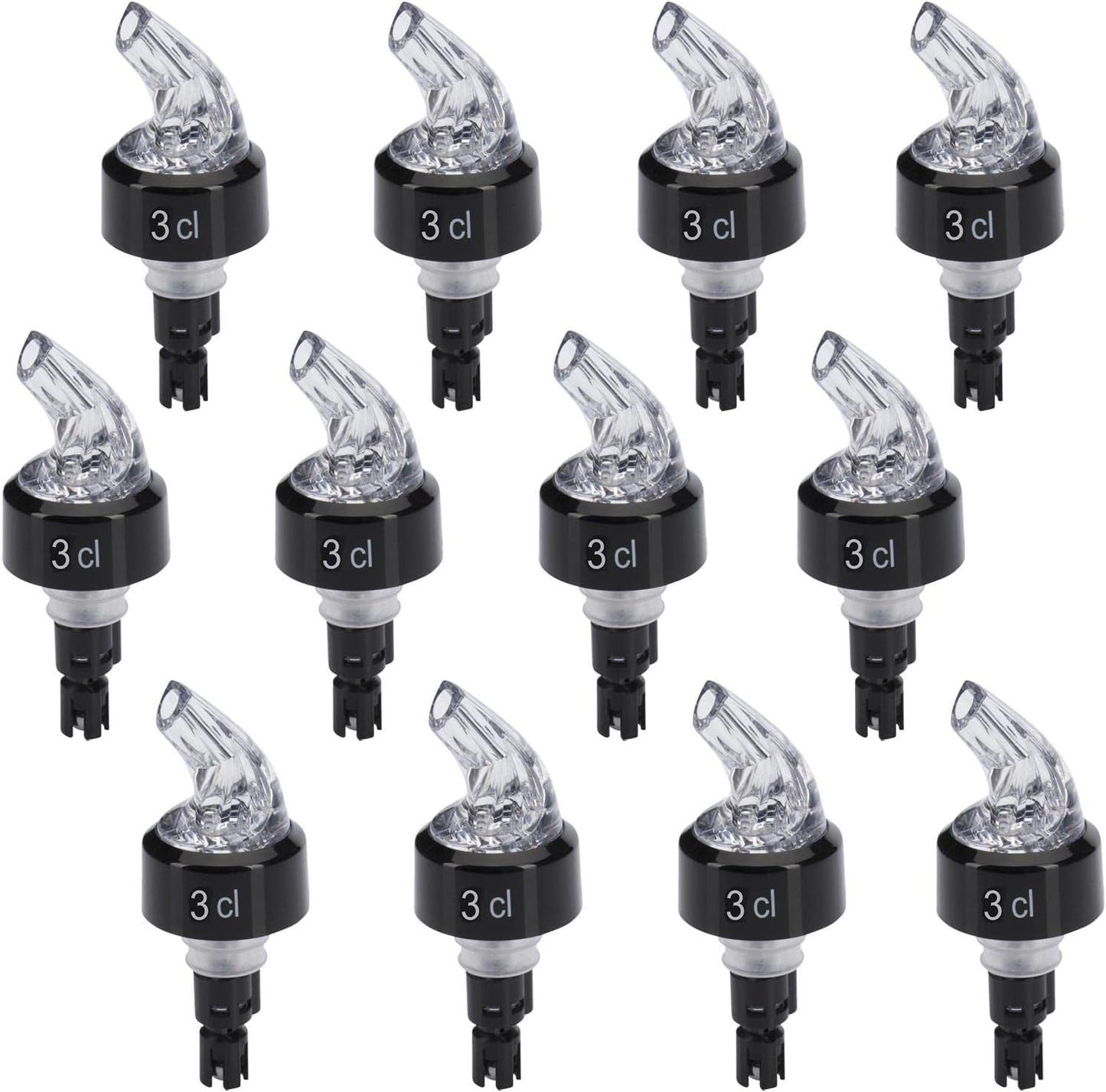 12-teiliges Ausgiesser Set 993022E2, Transparent / 3 cl / 12 Stück