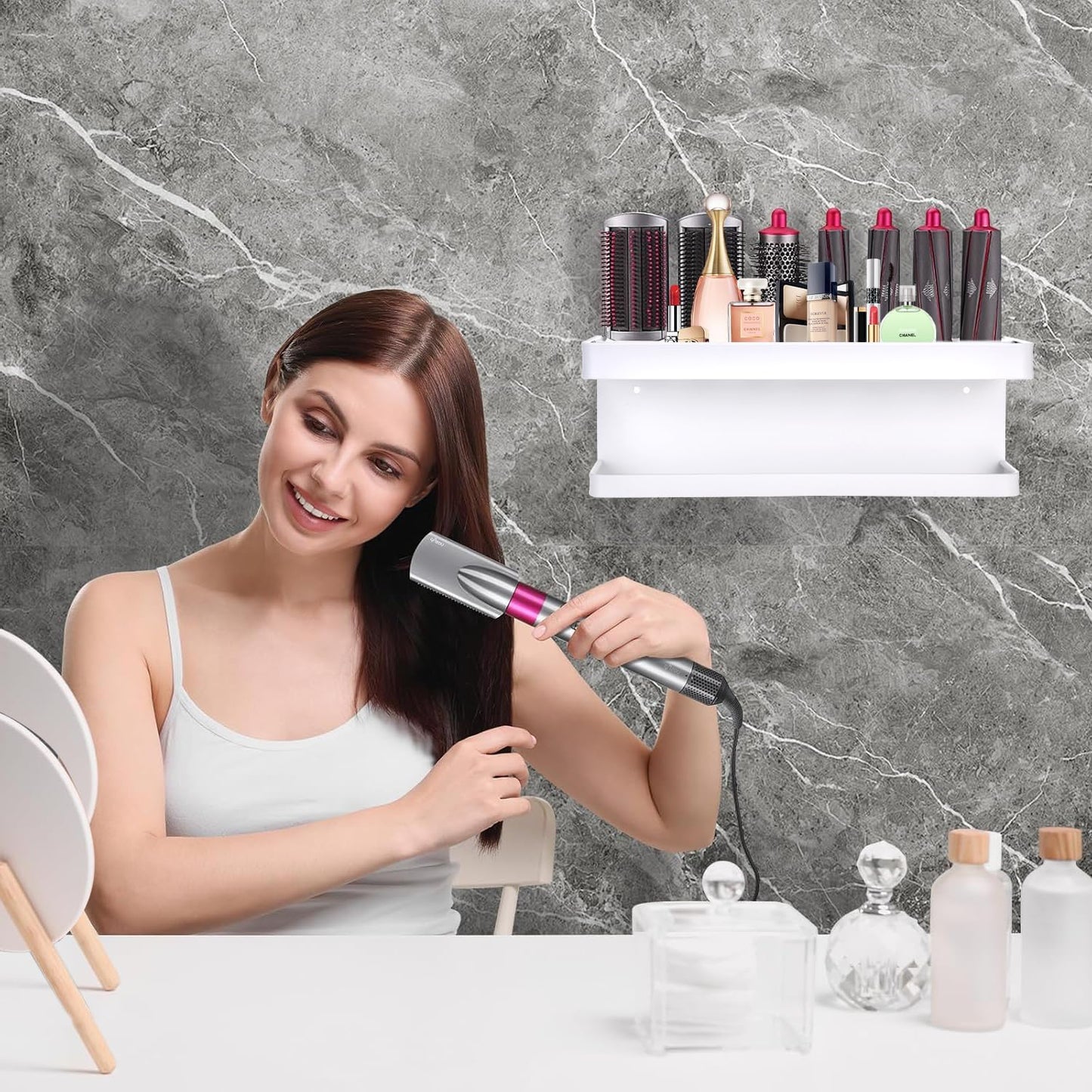 Föhn-Wandhalterung für Dyson Airwrap, Weiß