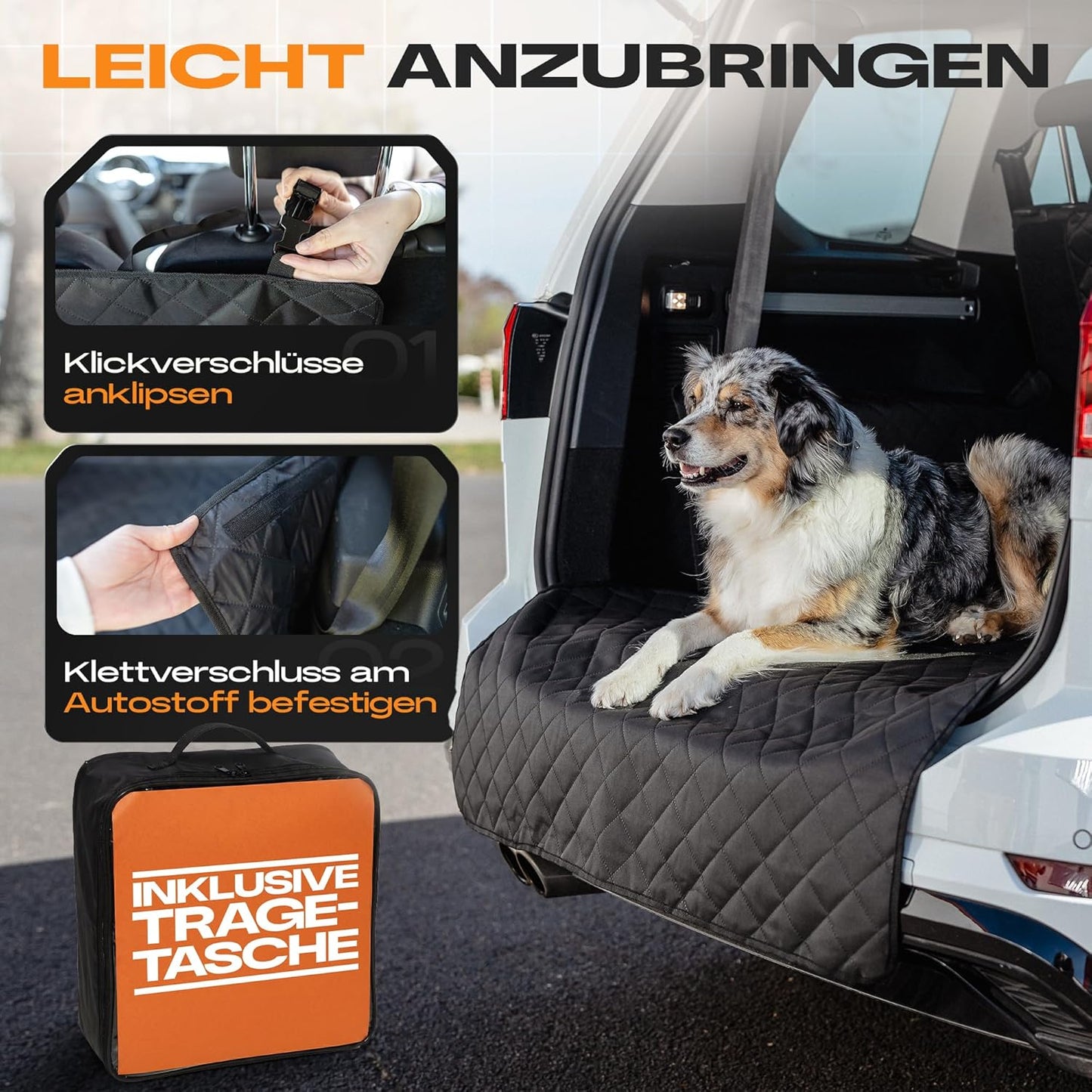 Kofferraumschutzmatte für Hunde mit Seitenschutz, Kofferraum