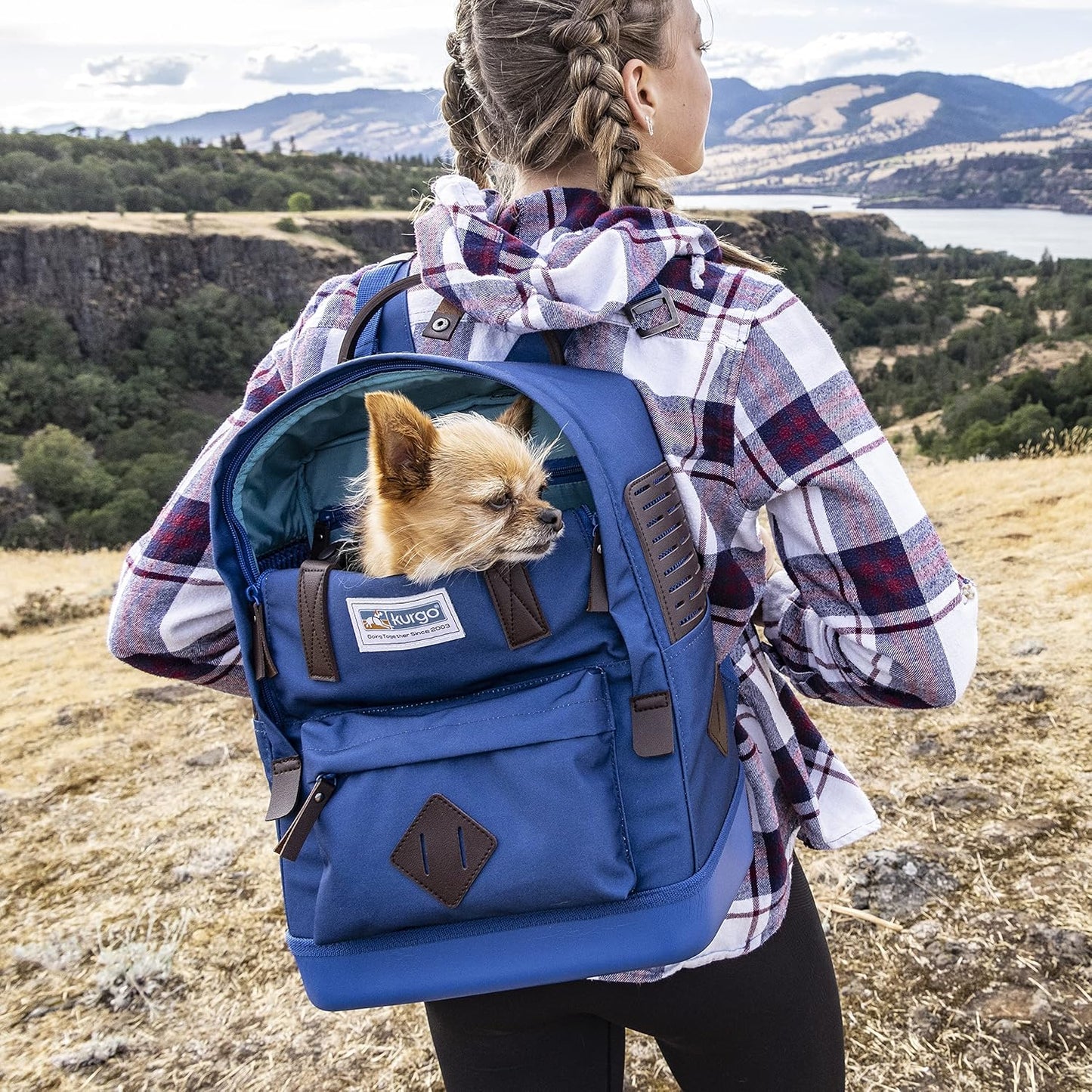 Hunderucksack für Outdoor-Abenteuer, Blau