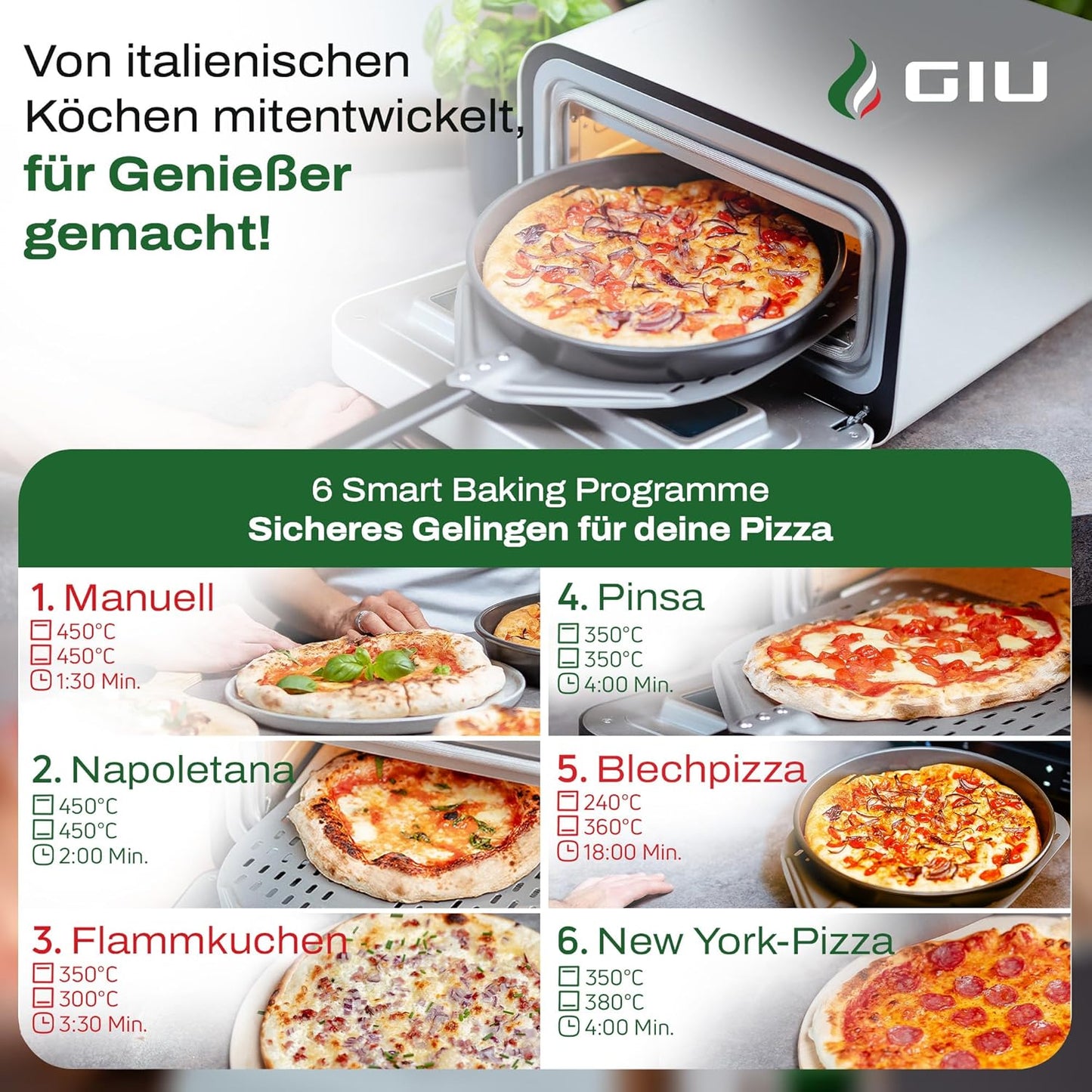 Elektrischer Pizzaofen mit FusionHeat-Tech, Bianco - Pizzaiolo Set
