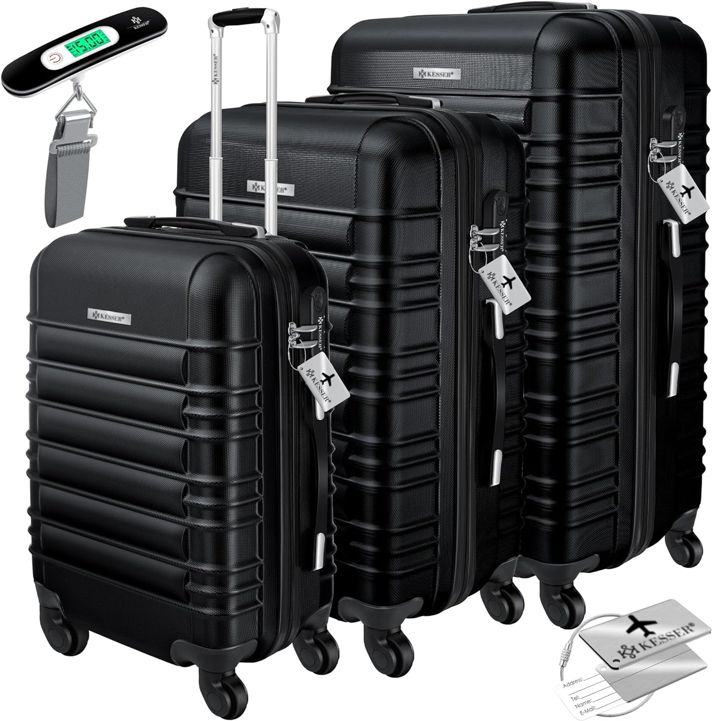 Reisekoffer Set, Schwarz