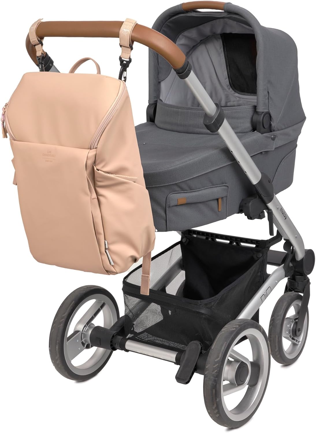 GRE Slender Up Wickelrucksack mit Wickelunterlage, Braun