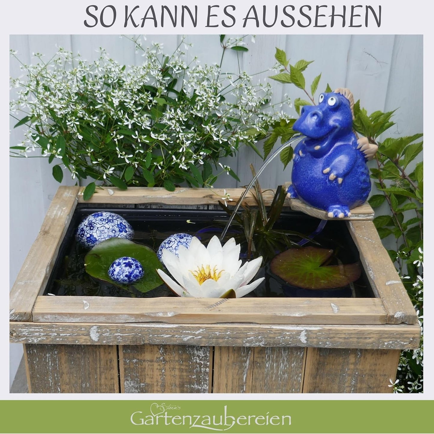 Miniteich Set mit Wasserspeier und Pumpe