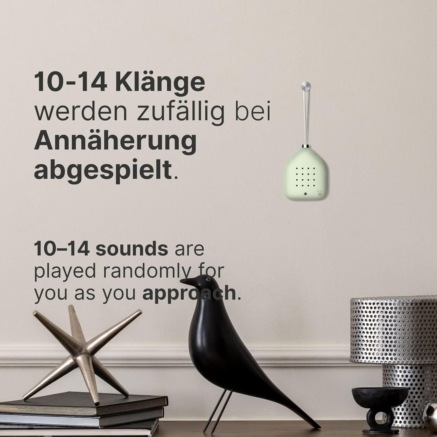 Lily Bells Klanghänger mit Bewegungsmelder, Pastell-grün