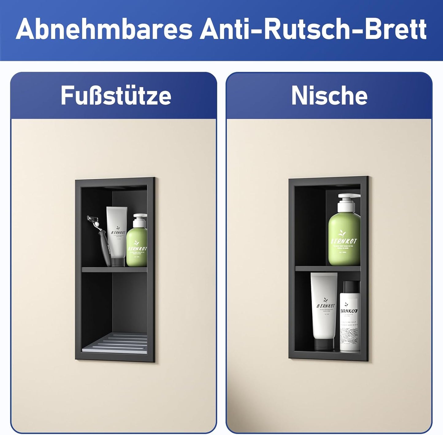 Duschnische mit Regal, 31 cm x12 cm Schwarz