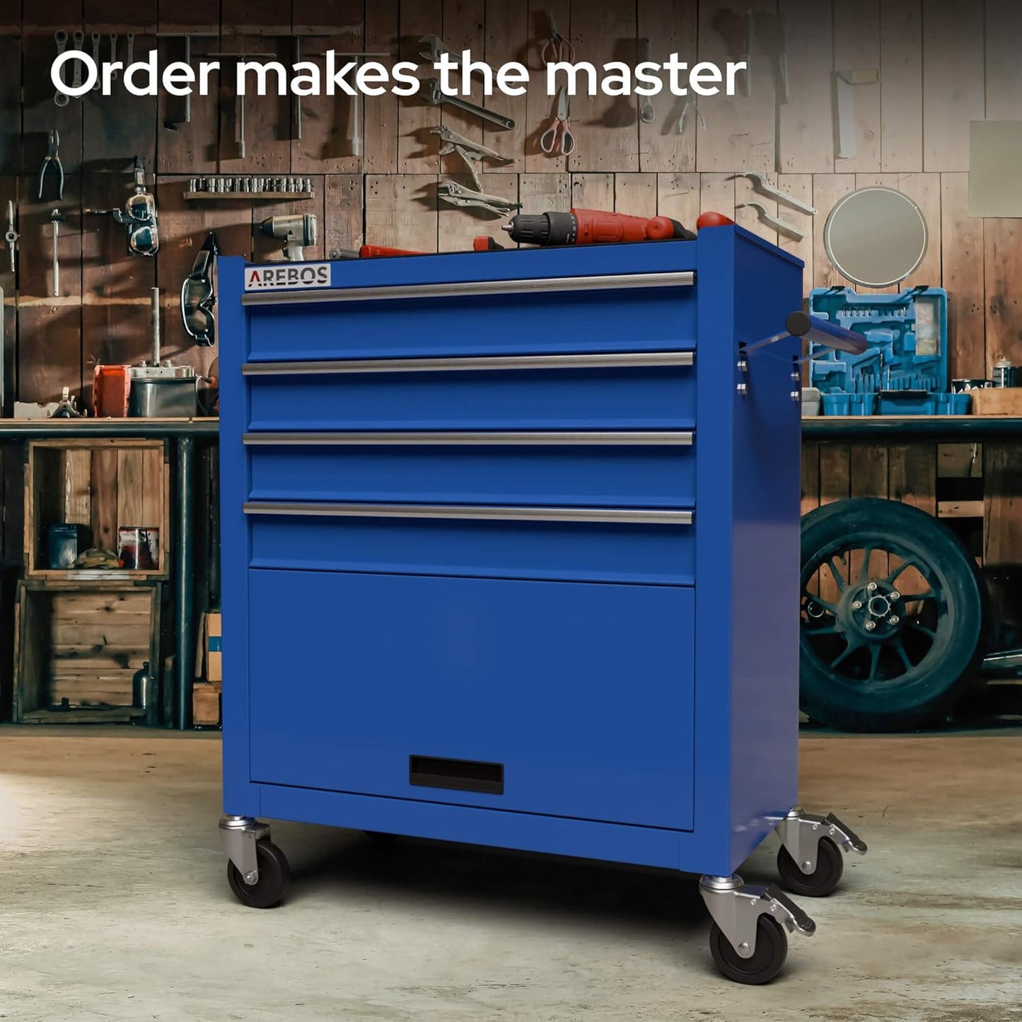 Werkstattwagen mit Interlock-System und Antirutschmatten, Blau