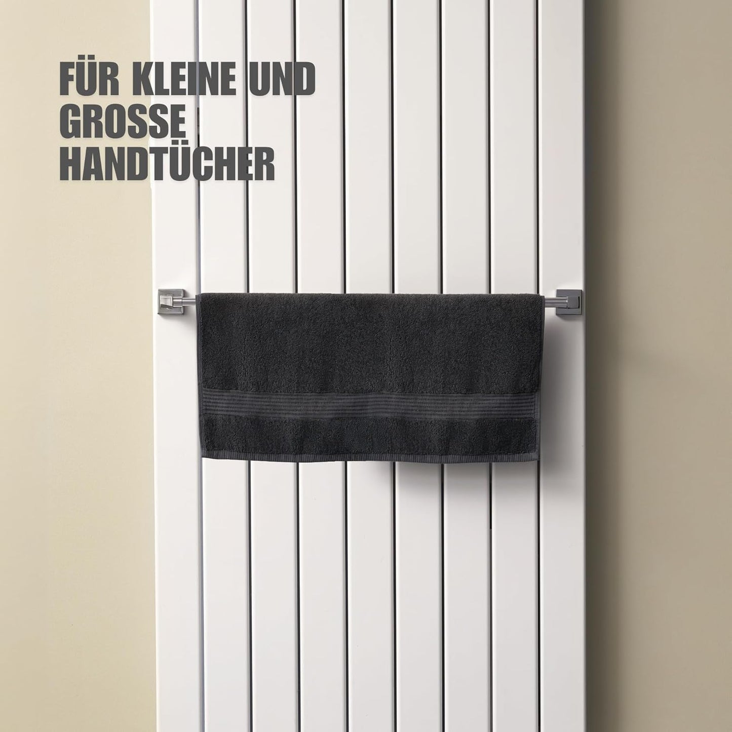 Ausziehbarer Handtuchhalter für Heizkörper, magnetisch, Einzelhalterung Chrom
