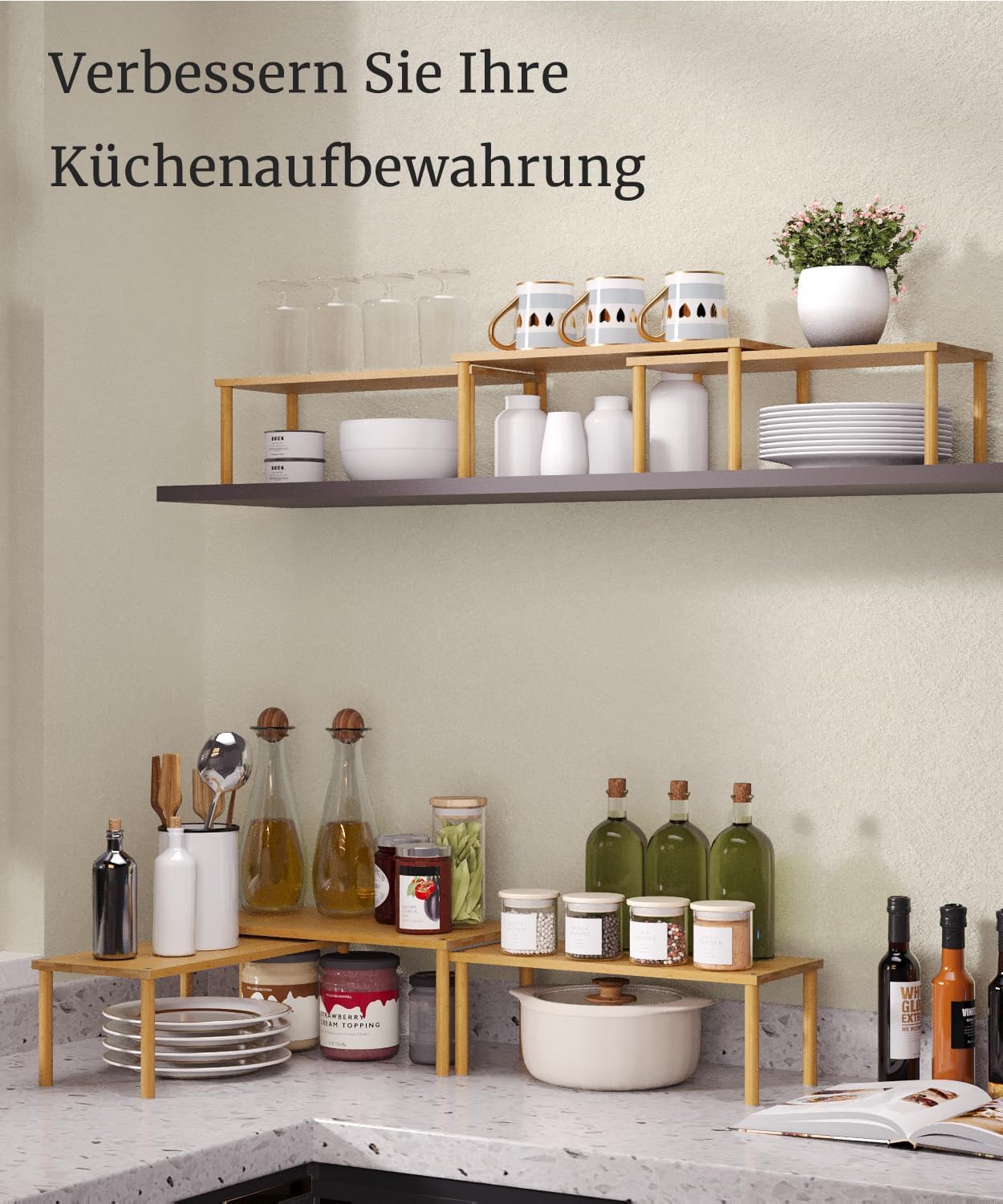 Bambus Schrank-Organizer, Braun Grossformat