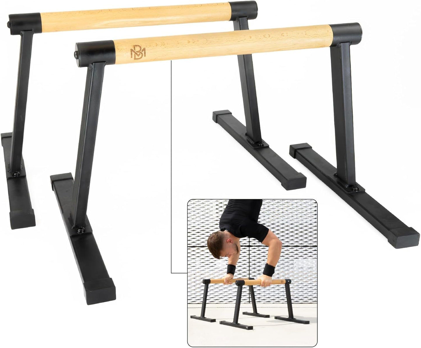 Parallettes aus Holz, Schwarz