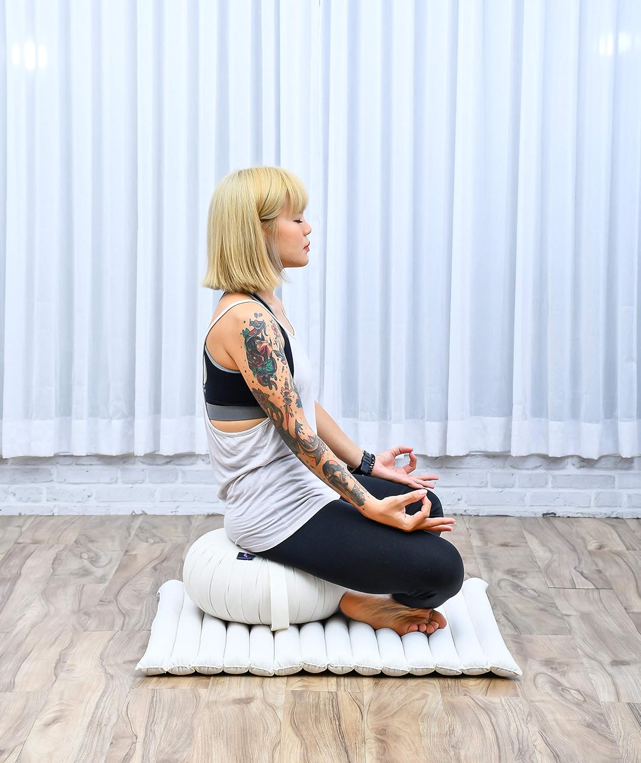 Meditationskissen Set Zafu und Zabuton, Cl01 - Naturweiß