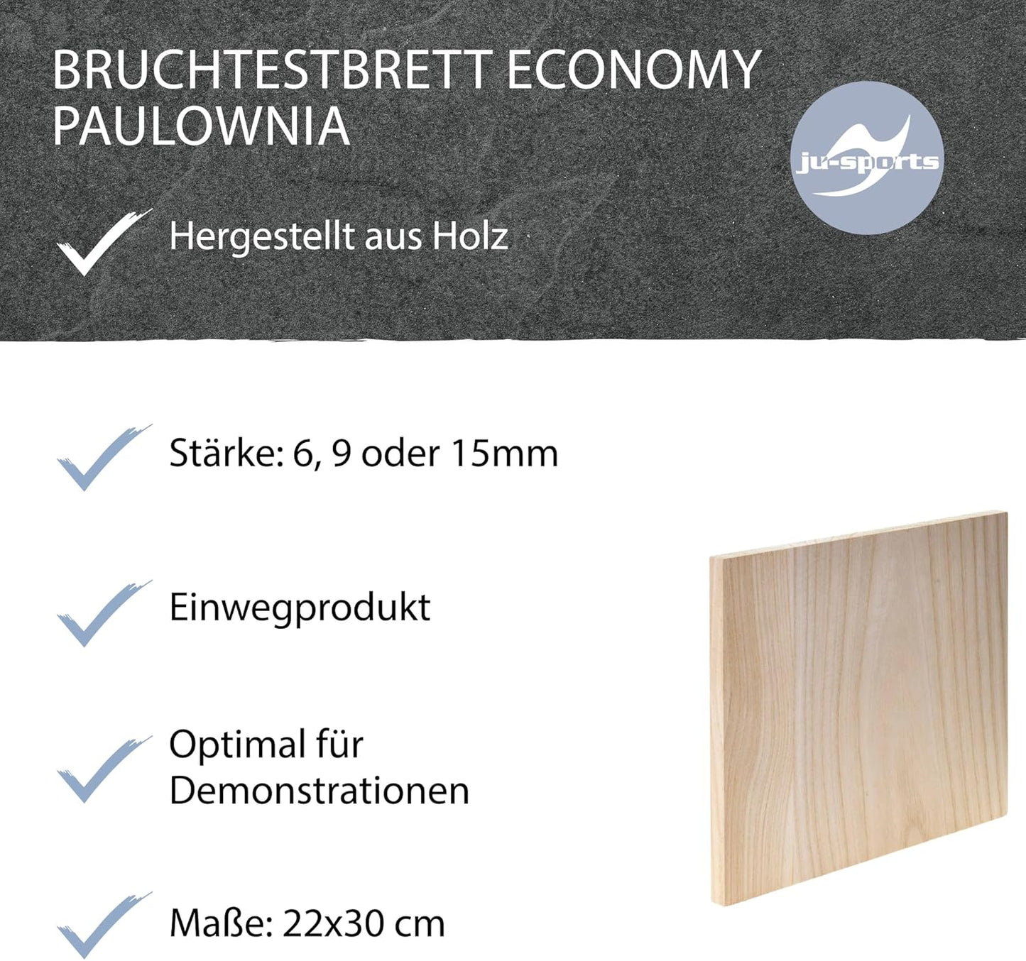 Bruchtestbretter aus Holz, 10 mm dick