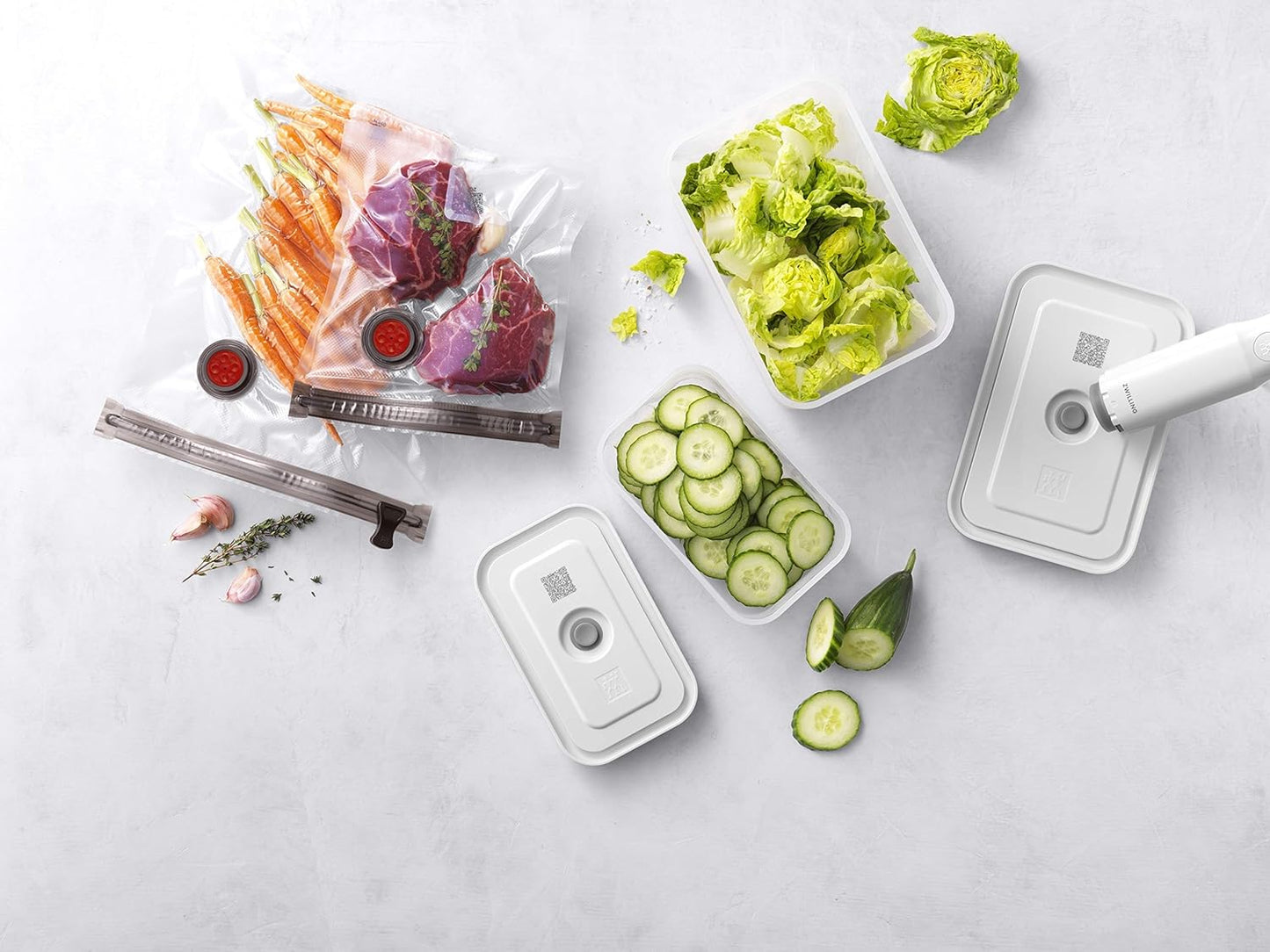 Vakuum-Starterset Fresh & Save, 7-pc Weiss
