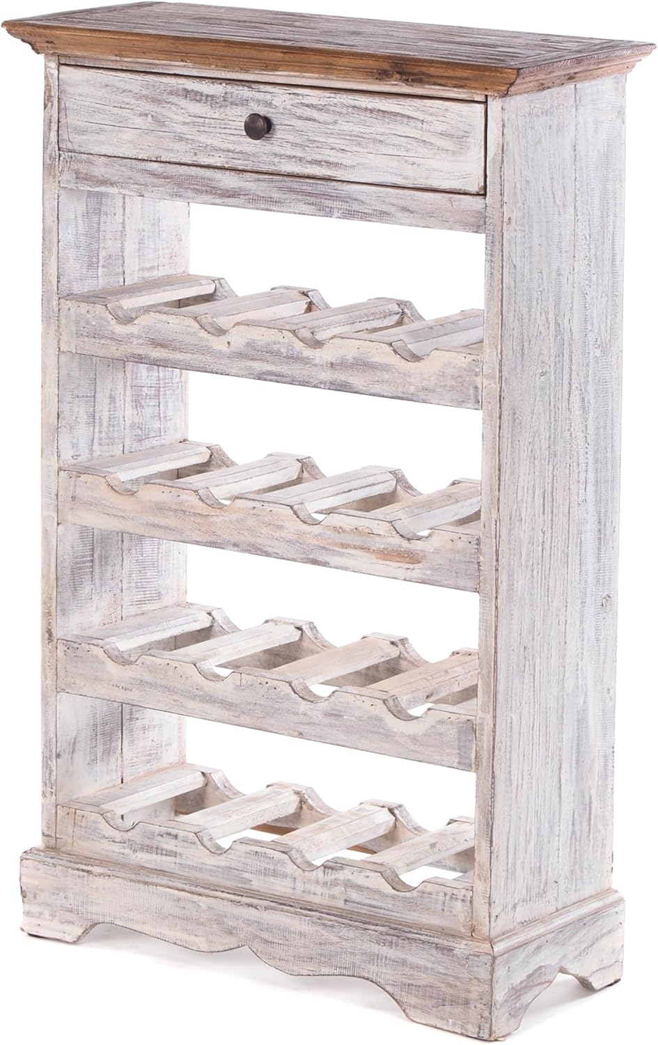 Rustikales Weinregal Cortez 85, 05 Weiss-natur