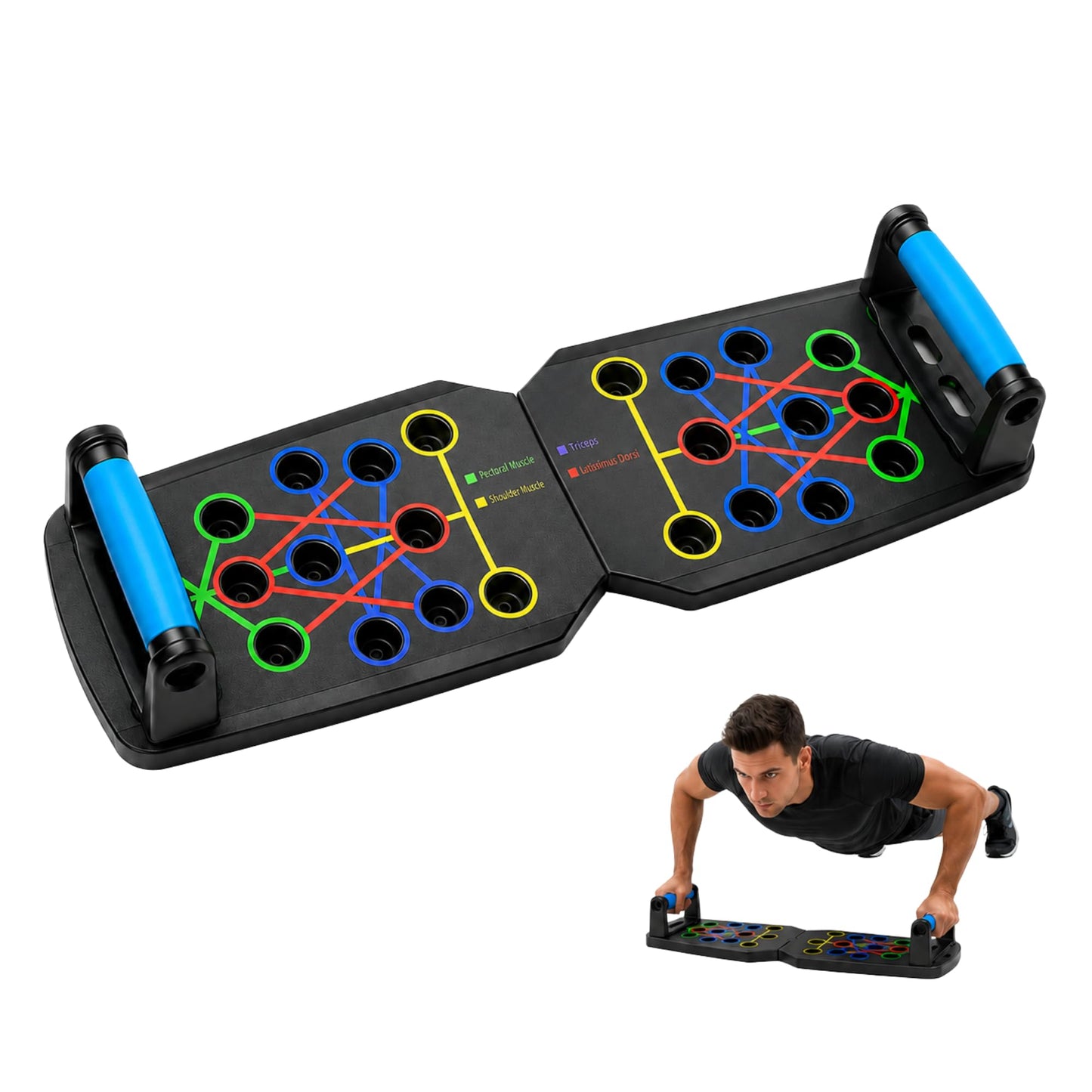 Liegestützbrett mit ergonomischen Griffen, T6318
