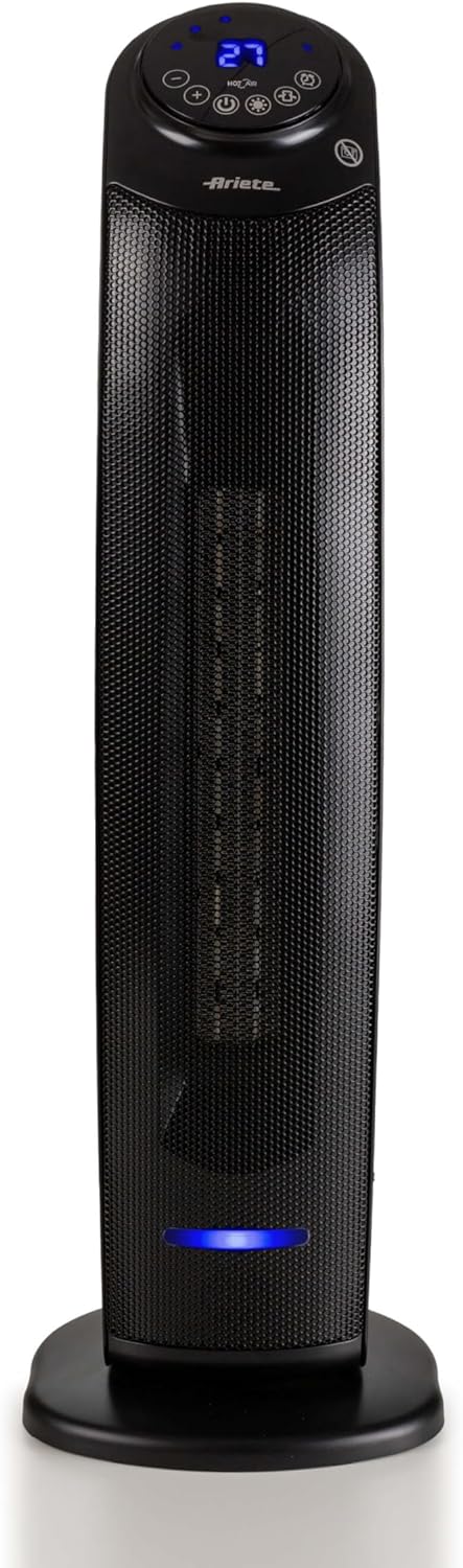 Turm-Heizlüfter mit Timer und Oszillation, Schwarz Turmheizlüfter