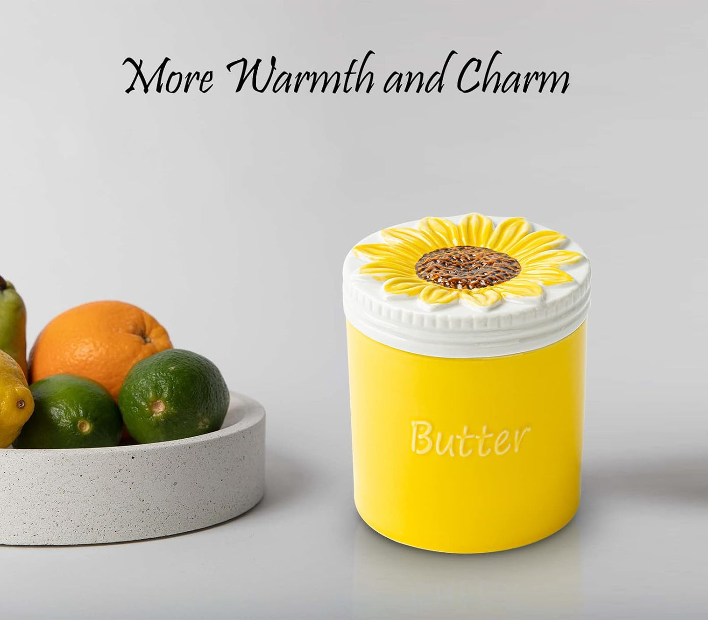 Französische Butterdose mit Sonnenblumen