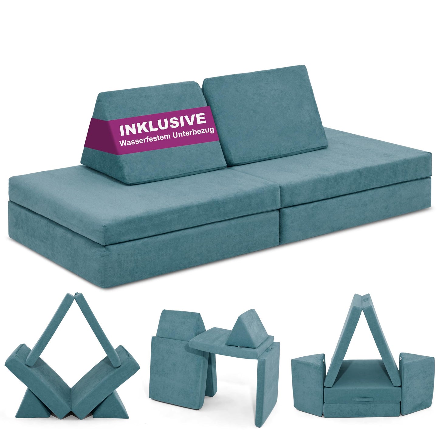 Spielsofa für Kinder, Krabbelkäfer Blau