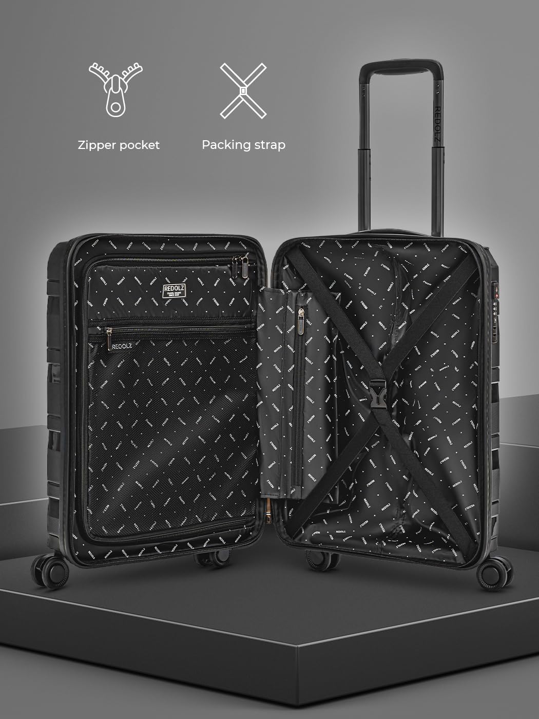 Essentials 10 CABIN 4 Rollen Kabinentrolley 55 cm, Black-metallic / Koffer S (55 cm)