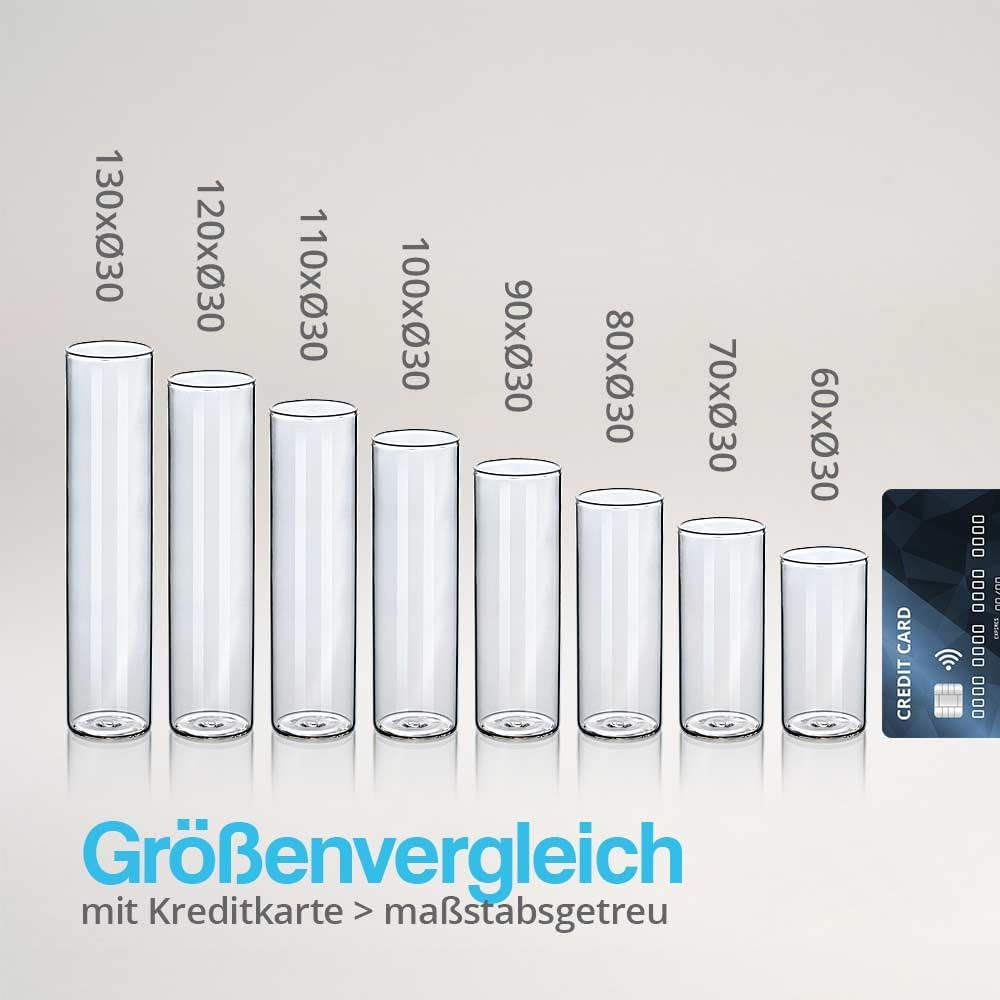 25er-Set Gewürzgläser mit Natur-Korken, 130 x Ø30 mm