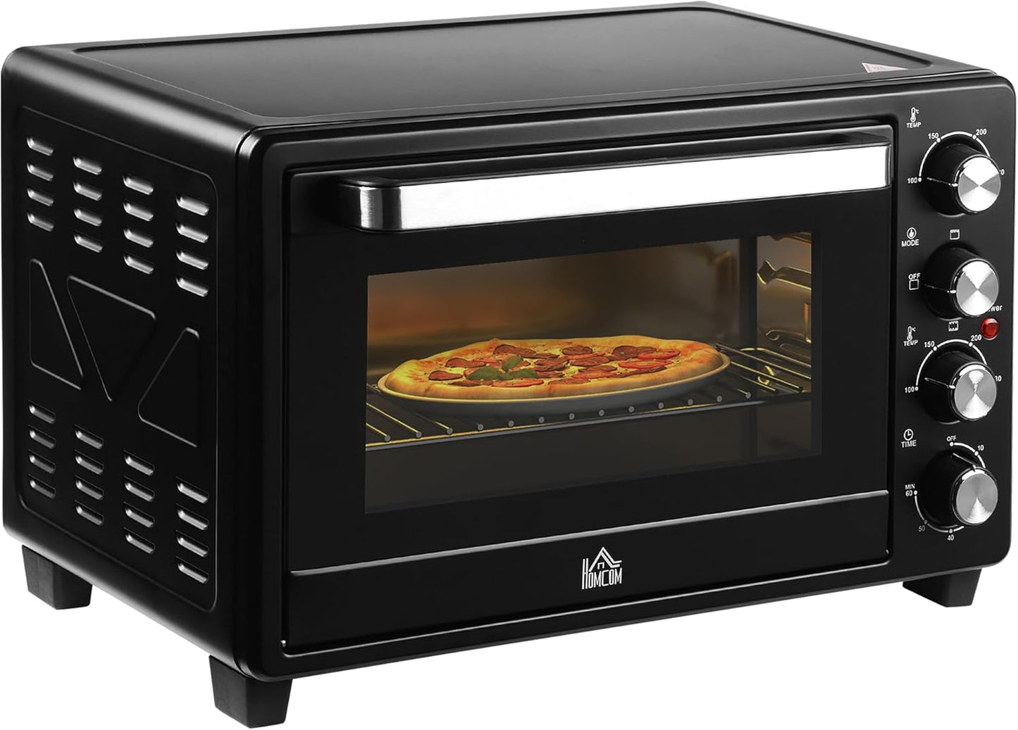 Mini-Backofen mit Timer und 3 Kochmodi, Schwarz