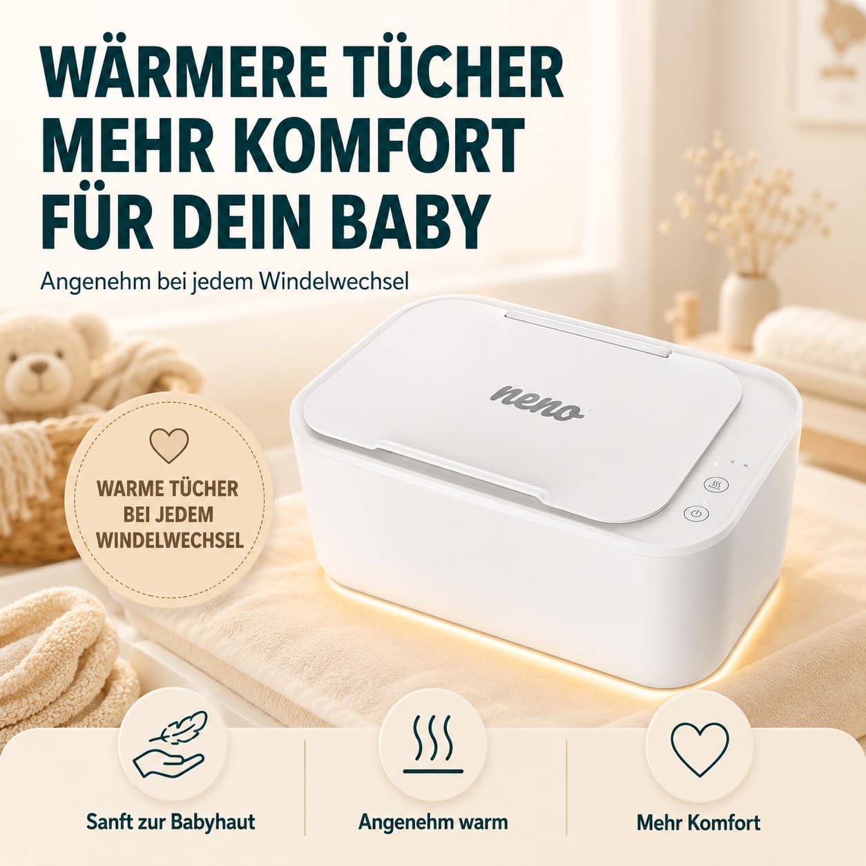 Calor Feuchttücherbox mit 3 Heizstufen, Neue Variante