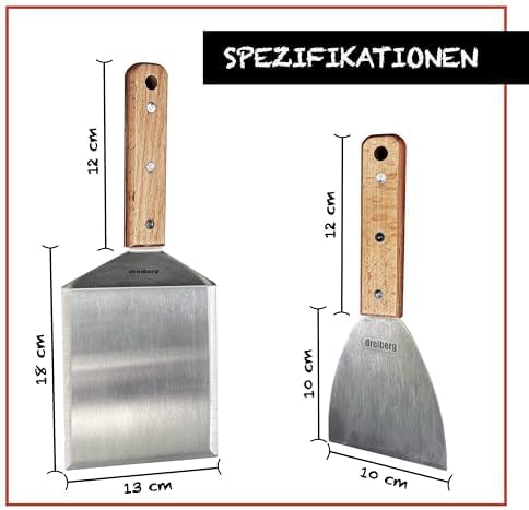 Grillspachtel-Set mit Burgerpapier, Grillspachtel Holz (3-TLG.)