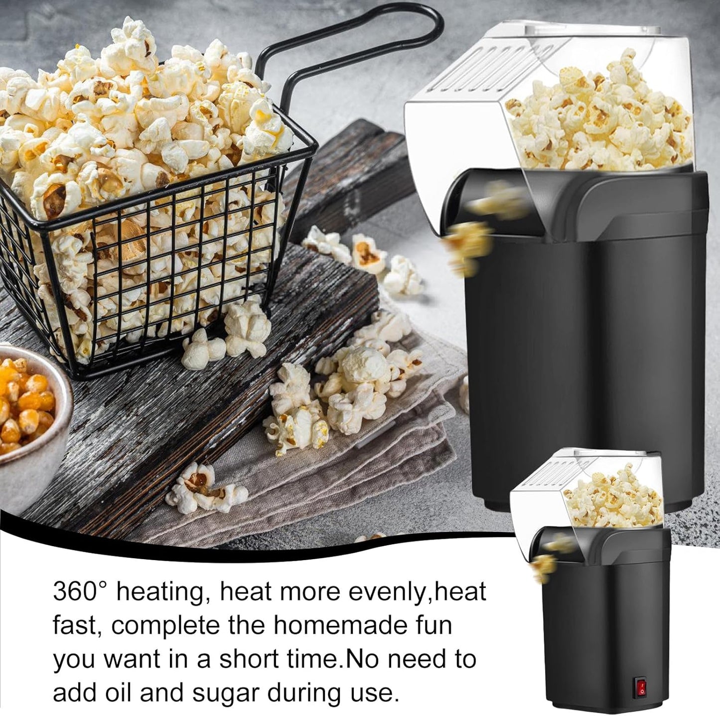 Heissluft-Popcornmaschine, ölfrei & fettfrei