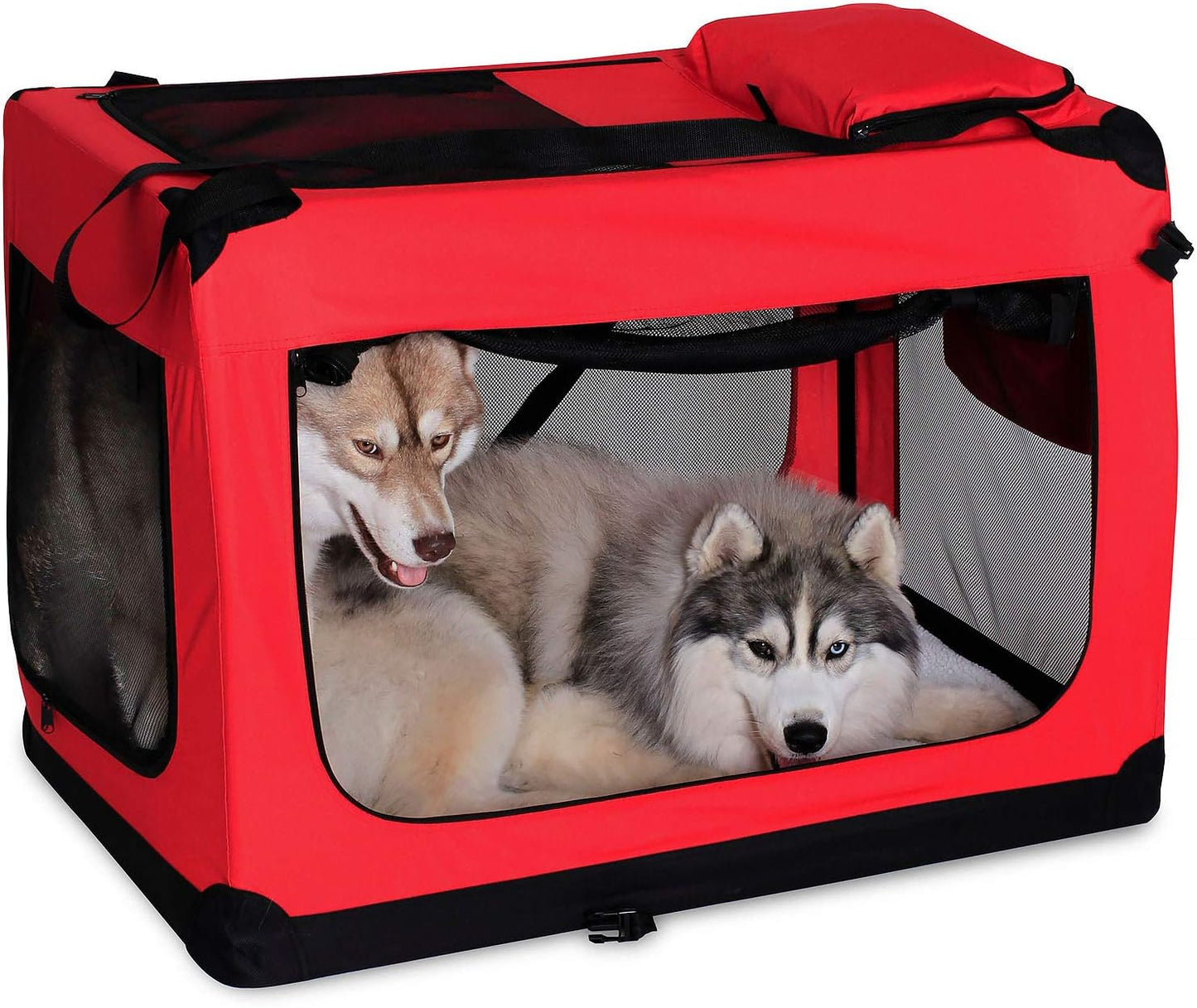 Faltbare Hundetransportbox, Dunkelrot 6 - XXXL: 101x69x70 cm