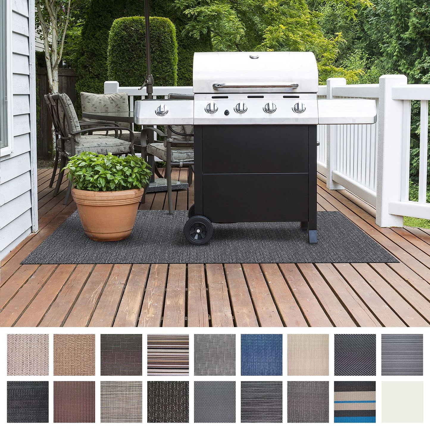 Grillmatte für Gas- & Holzkohlegrill, 180x180 cm, 180 x 180 cm Geona