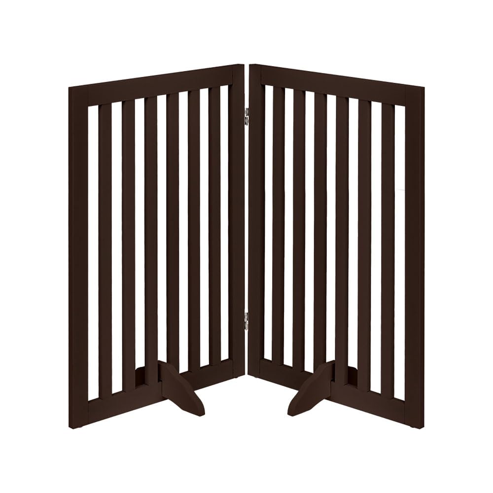 Freistehendes Absperrgitter, faltbar, 2-teilig, Dunkelbraun, 102L x 91H cm, 2-teilig