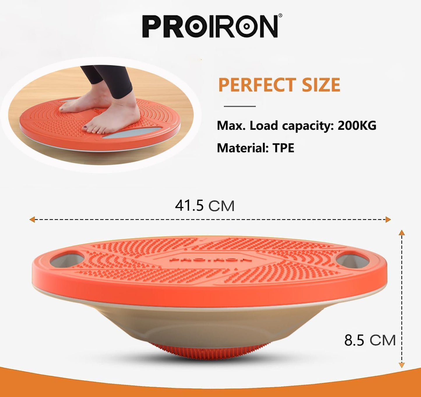 Balanceboard mit Griffen, Orange