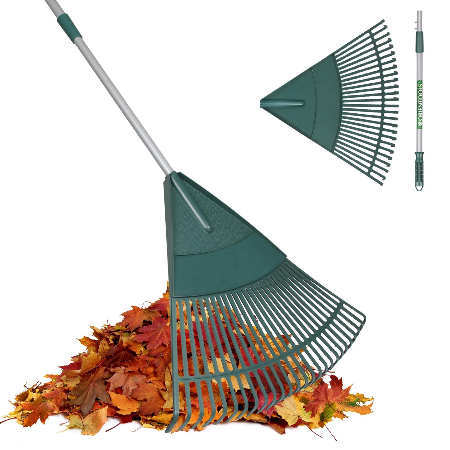 Verstellbarer Garten-Laubrechen mit 26 Zinken, Verstellbare Green Hand 26 Zinken
