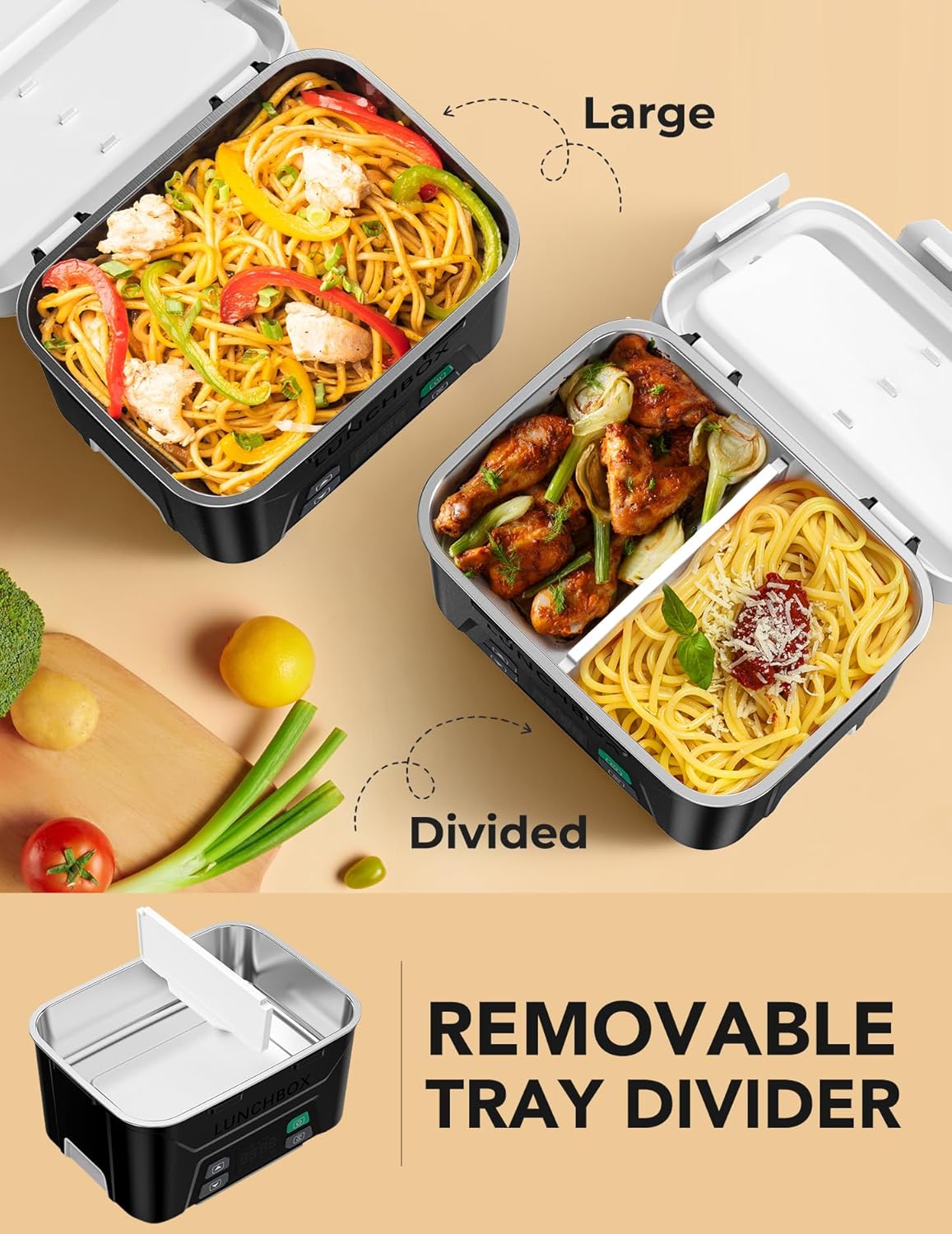 Elektrische Lunchbox mit Aufheizfunktion, Schwarz