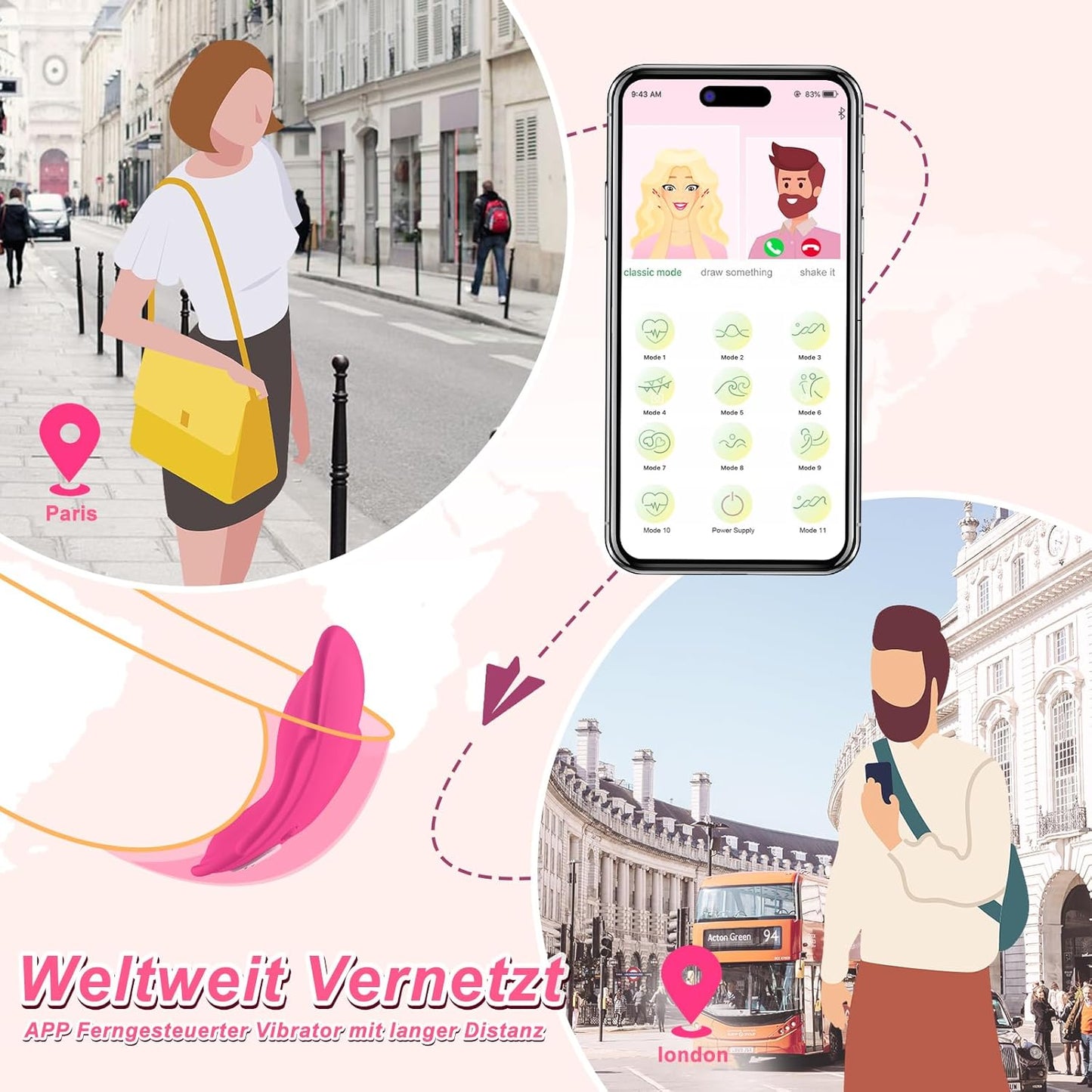 Mini Vibrator mit Fernbedienung und App-Steuerung