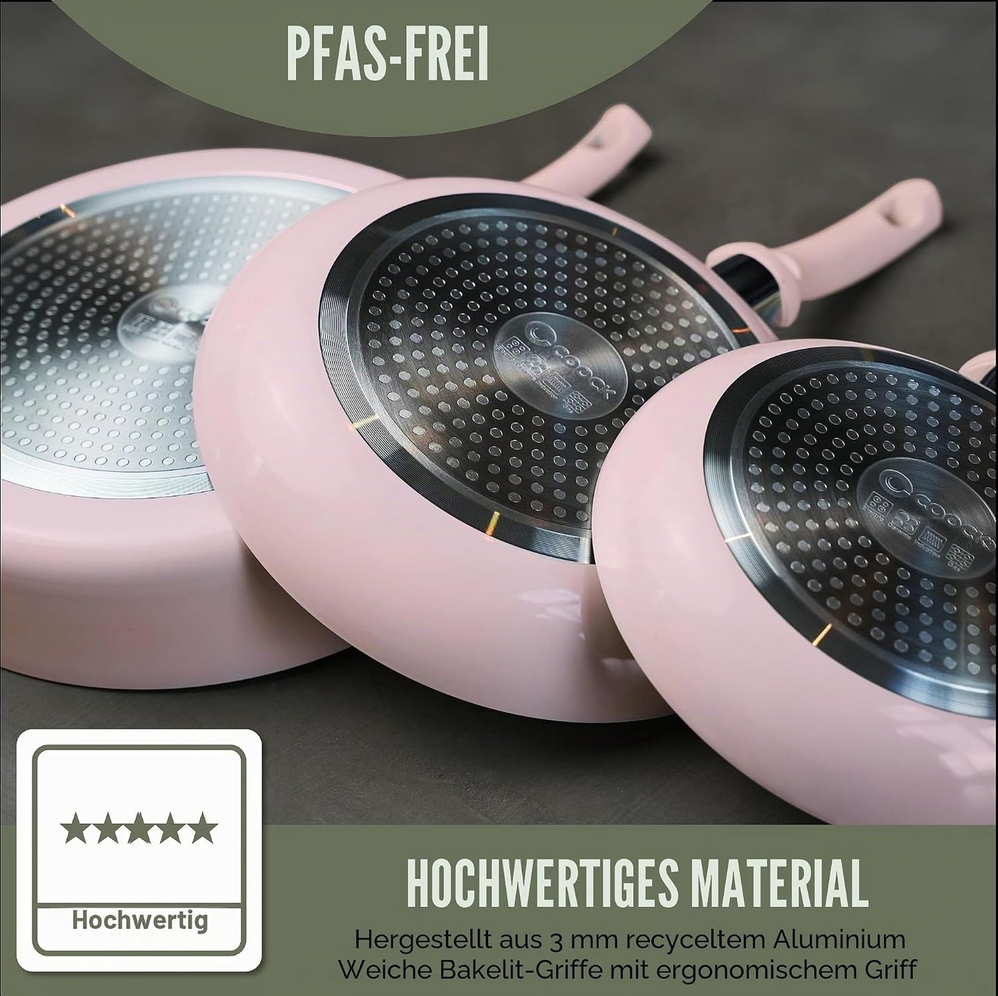 Induktions-Kochset, Rosa/Weiss