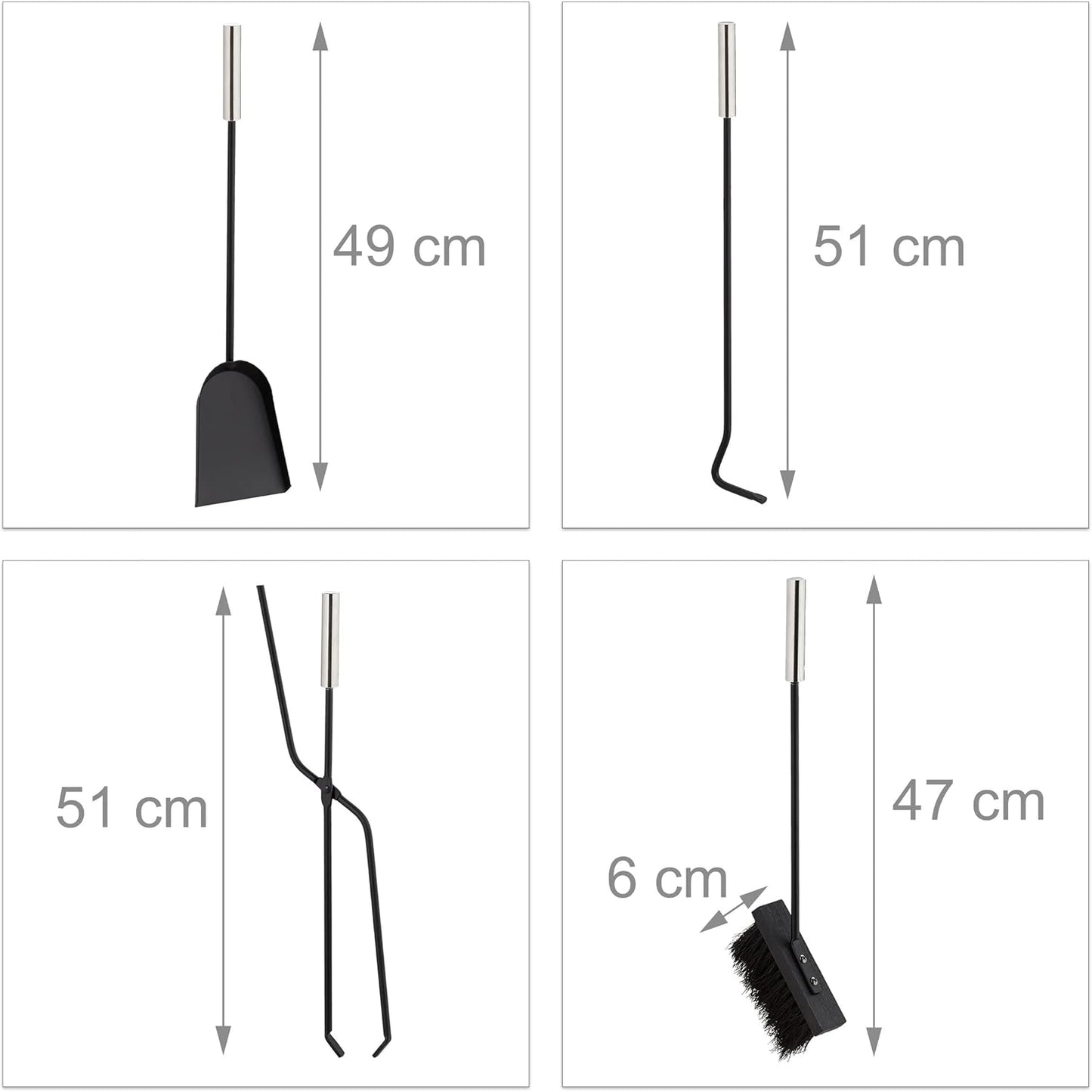 Kaminbesteck-Set (5-teilig) mit Ständer