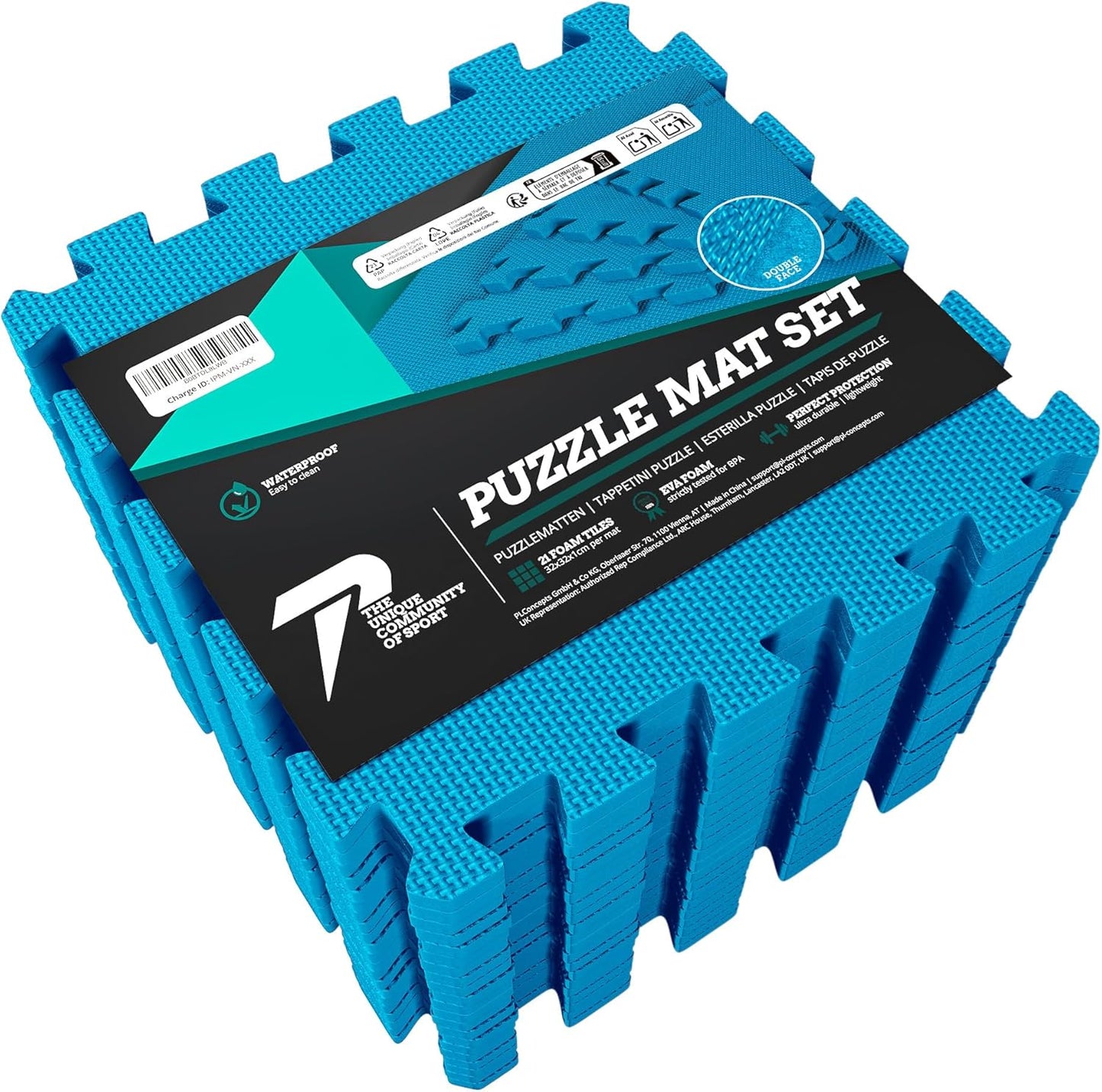 21-teiliges Bodenschutzmatten-Set, Blau