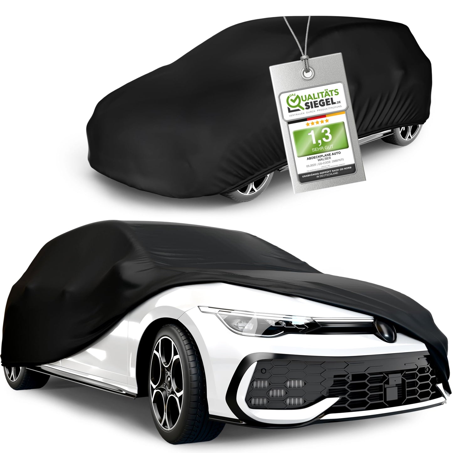Autoabdeckung Vollgarage Allwetter Grösse 2, bis 482 cm, Grösse 2: PKW 430 - max. 482 cm Länge Schwarz