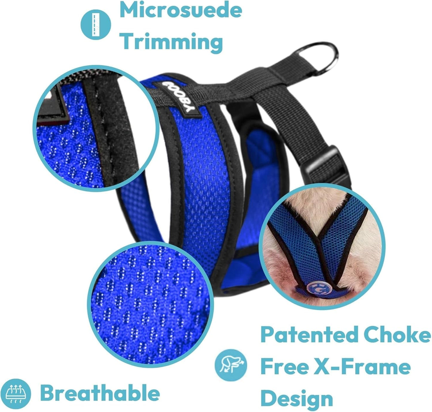 Comfort X Hundegeschirr, Large Chest (17-22.5") / Blau