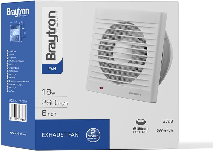 Leiser Wandlüfter BZ01-00030 für Bad und Küche, Ø150 mm