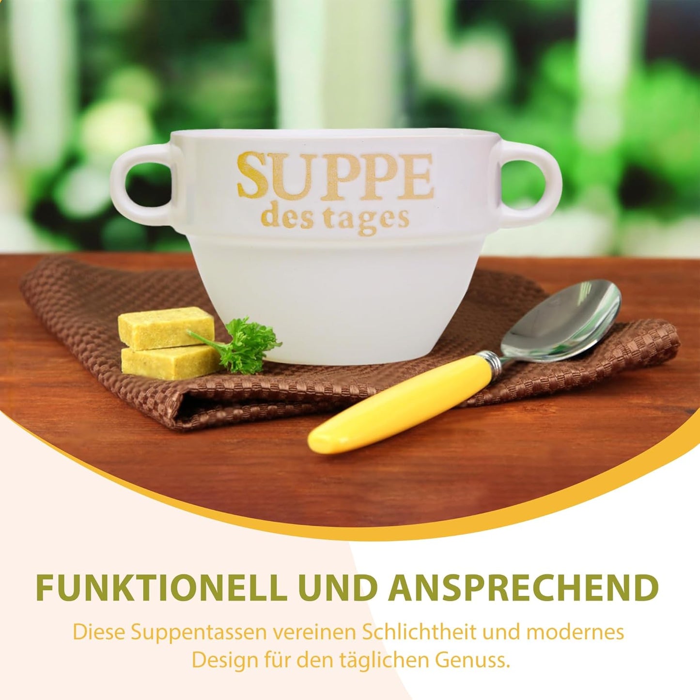 12er-Set Suppentassen, 12 Stück Weiss