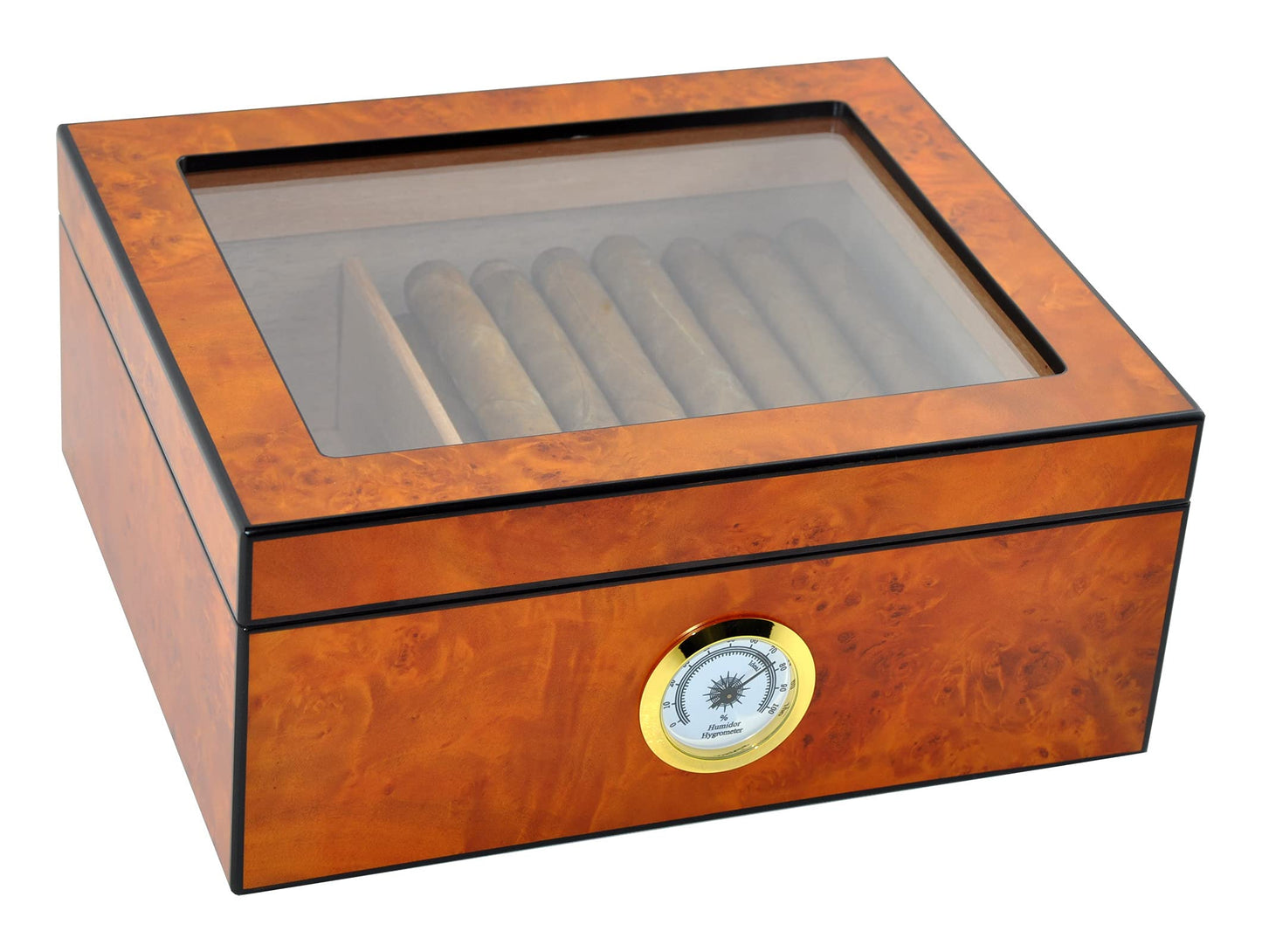 Zigarren Humidor Case, Wurzelholz Blond