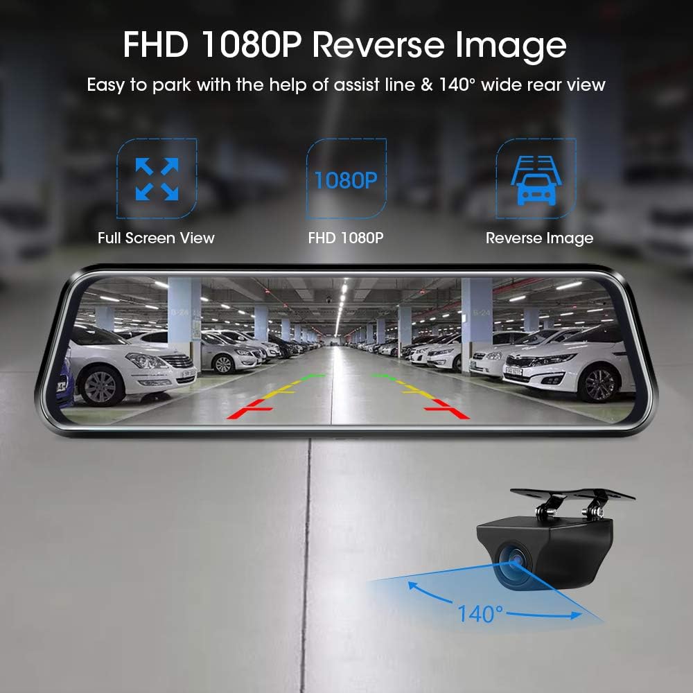 Spiegel Dashcam mit 10'' Touch Screen
