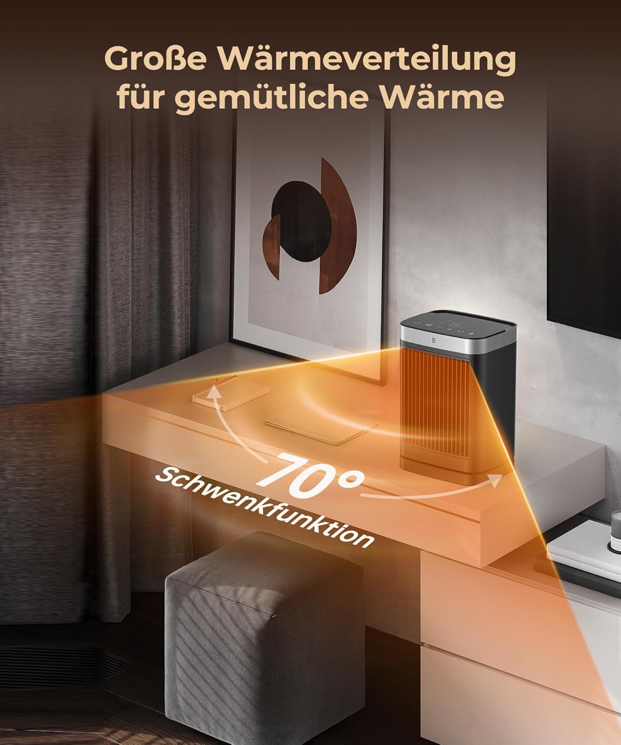 Energiesparender Heizlüfter mit Fernbedienung, C
