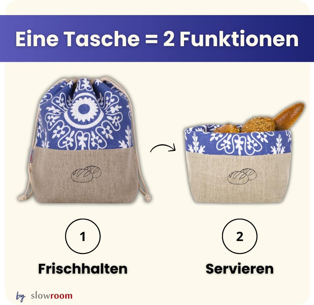 Brotbeutel, 2 in 1 Azur