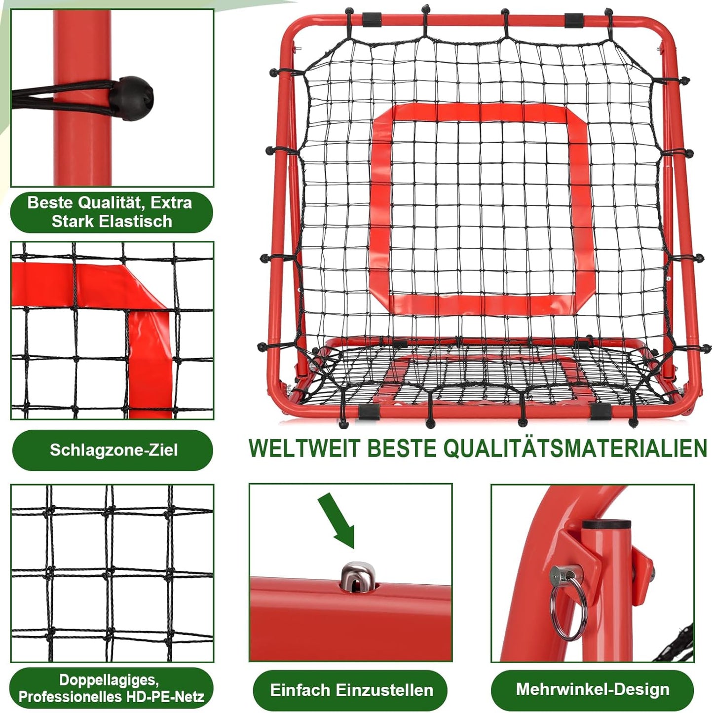 Fussball Rebounder, 85cmx85cm Rot